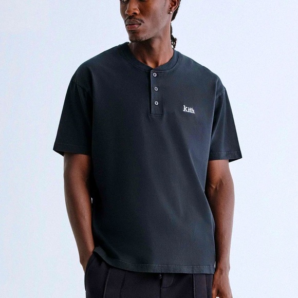 Kith | Huntington Henley Tee Embroidered Classic Casual - Picture 1 of 4